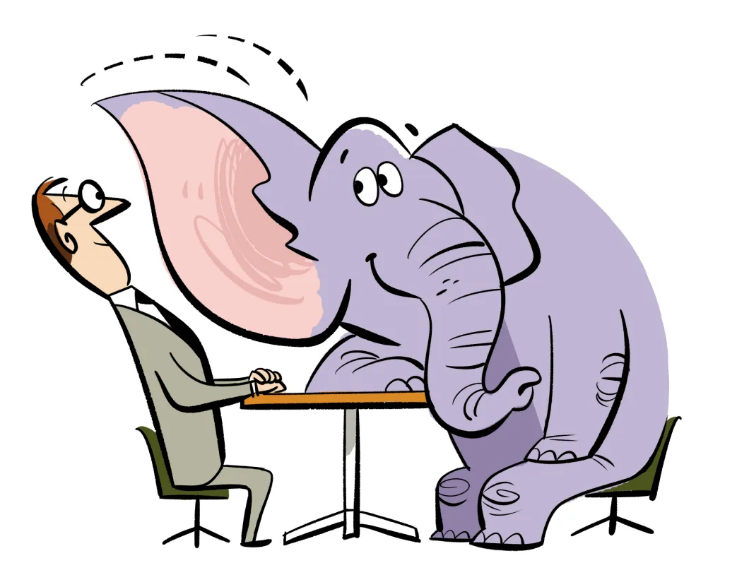 Illustration: Hearing and listening are not the same.